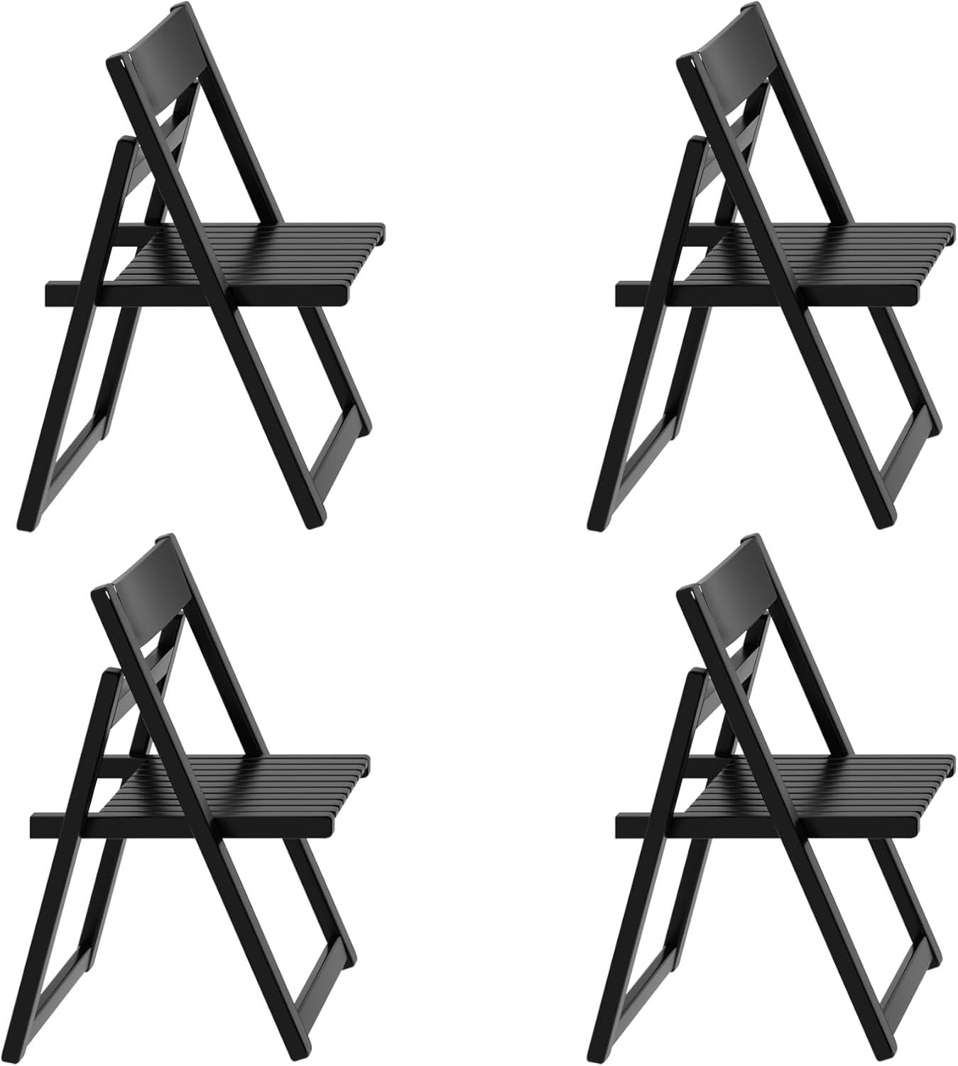 Folding Solid Wood Dining Table Set with 8 Chairs & Wheels
