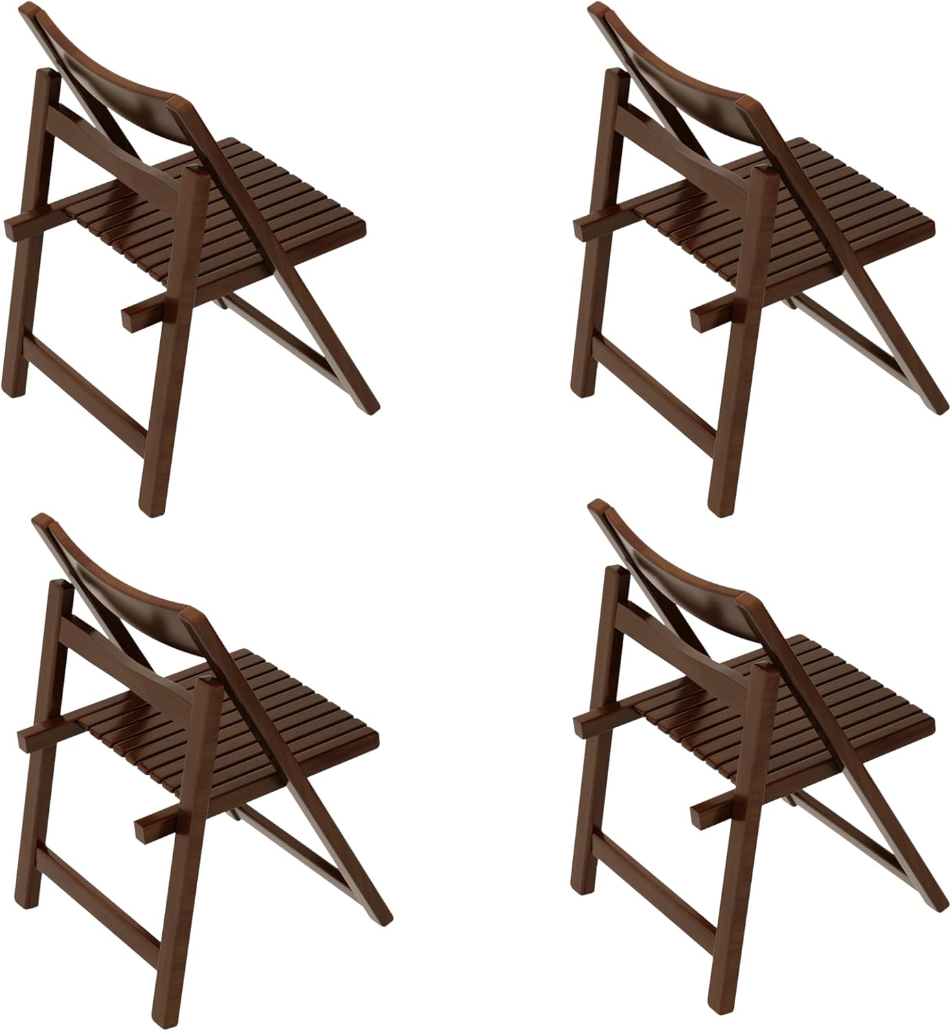 Folding Solid Wood Dining Table Set with 8 Chairs & Wheels