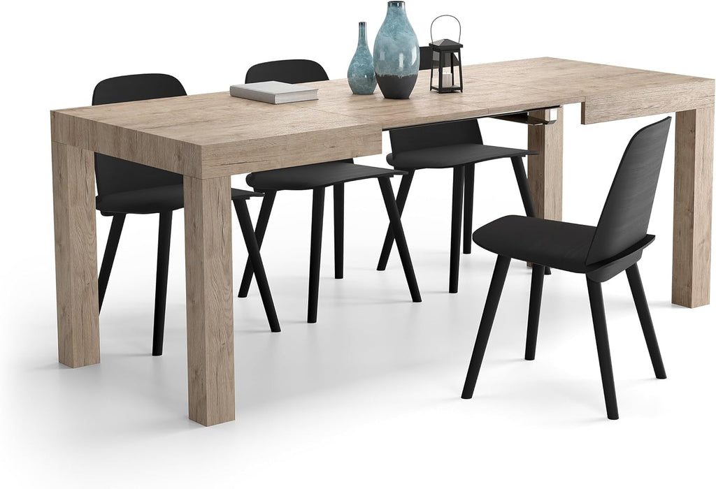 Extendable Oak Dining Table 47.2"-78.7" x31.5", Made in Italy