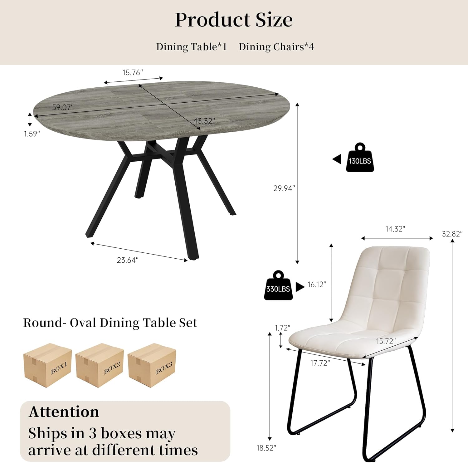 Extendable Round Dining Table Set with 4 Upholstered Chairs