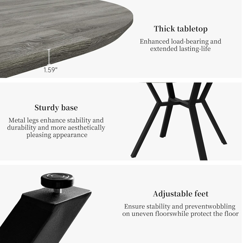Extendable Round Dining Table Set with 4 Upholstered Chairs