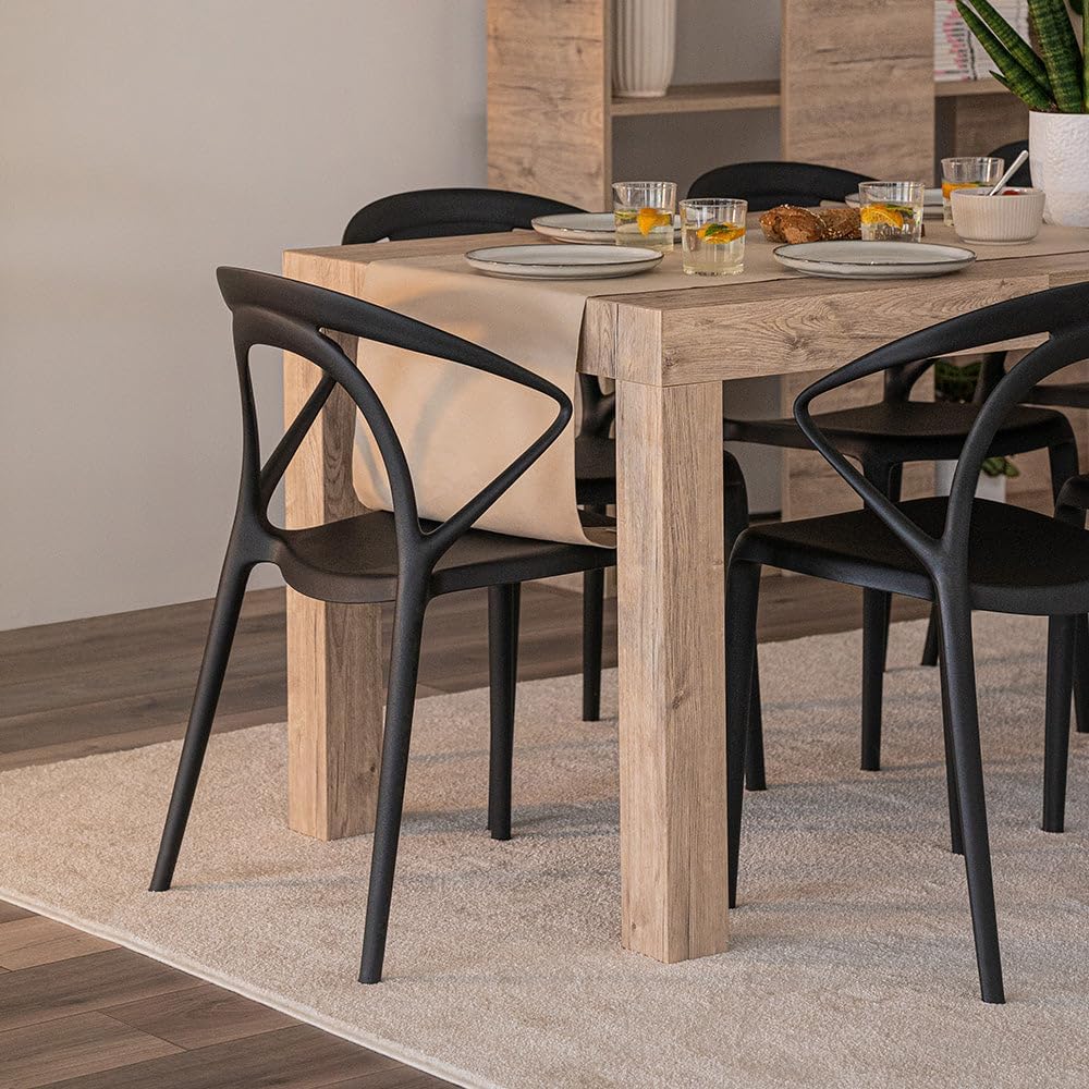 Extendable Oak Dining Table 47.2"-78.7" x31.5", Made in Italy