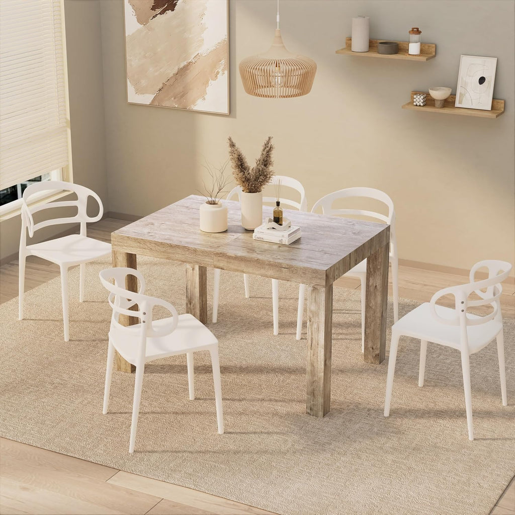 Extendable Oak Dining Table 47.2"-78.7" x31.5", Made in Italy